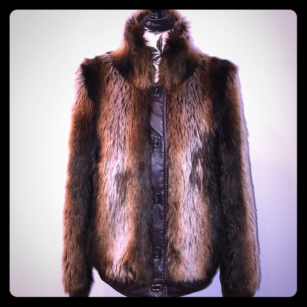Red Fox Faux Fur Bomber Jacket